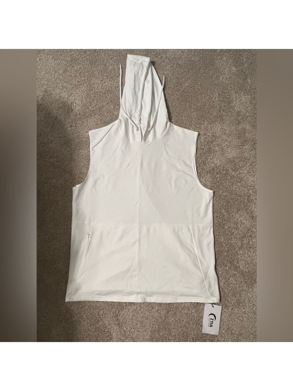 ZYIA Women’s NWT Fighter Sleeveless Hoodie White XL - Picture 3 of 10